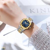 Reloj de Lujo Cuadrado para Mujer Poedagar, Resistente al Agua, Luminoso, de Acero Inoxidable, con Movimiento de Cuarzo