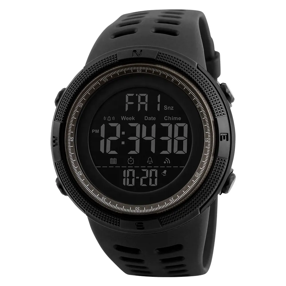 Custom Design SKMEI 1251 Mens Sports LED Multifunctional 50 Meters Waterproof Digital Wrist Watches Relojes