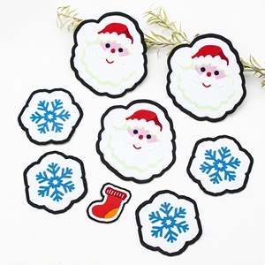 Patchs chenille de Noël Noël nouveau design jeans patchs brodés halloween fer sur chenille lettres patchs - Product Image 3