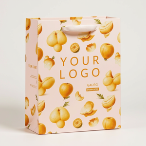 Sacs à provisions en papier kraft imprimés sur mesure avec poignée plate Matériaux recyclés écologiques Logo personnalisé - Product Image 3