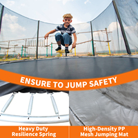 Trampolin Luar Ruangan KLB Factory dengan Rangka Aluminium Alloy Berkualitas Tinggi, PVC & Busa, Dilengkapi Jaring Pengaman untuk Anak-anak dan Remaja Unisex