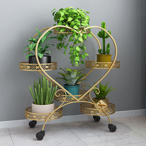 6つの鉢植え用メタルプラントスタンドラック、屋内植物用フラワースタンド、屋外プラントスタンド、パティオガーデンリビングルーム用 - Product Image 5