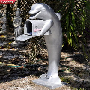 Outdoor Yard Home Decor <strong>Copper</strong> Bronze Dolphin <strong>Mailbox</strong> <strong>Sculpture</strong> - Product Image 4