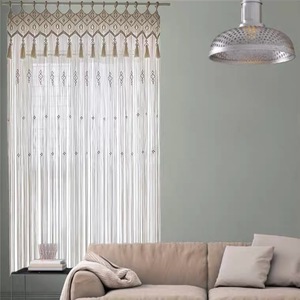 Tenda in macramè di cotone boemia personalizzabile di grandi dimensioni per tenda a onde per porte e finestre - Product Image 3