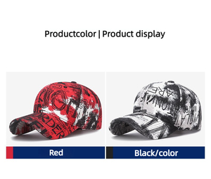 Graffiti-Blumen-Stoff Personalisierte Baseballkappe Street-Trend Bemalter Sonnenhut - Product Image 6