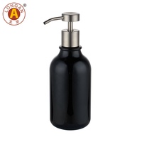Emballage cosmétique, flacon pompe liquide noir mat 300 ml 500 ml, flacon de shampooing de luxe, flacon vide personnalisé pour lotion pour la peau et les cheveux