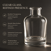Bouteille diffuseur d'arômes en verre rond transparent de 150 ml - Contenant élégant pour parfums d'intérieur et de voiture pour huiles essentielles