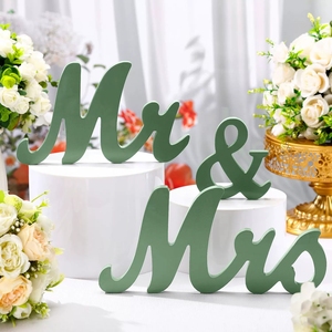 Lettres en bois MR MRS en gros pour décorations <span class=keywords><strong>de</strong></span> <span class=keywords><strong>mariage</strong></span>, fournitures pour fêtes <span class=keywords><strong>de</strong></span> fiançailles, anniversaires et décoration intérieure - Product Image 1
