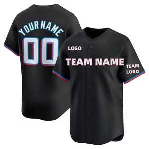 Custom Made Unisex <b>Baseball</b> Softball Two Button Jersey Plus Size Breathable Lightweight Anti-Bacterial Quick Dry Team Wear 100% - Product Image 1