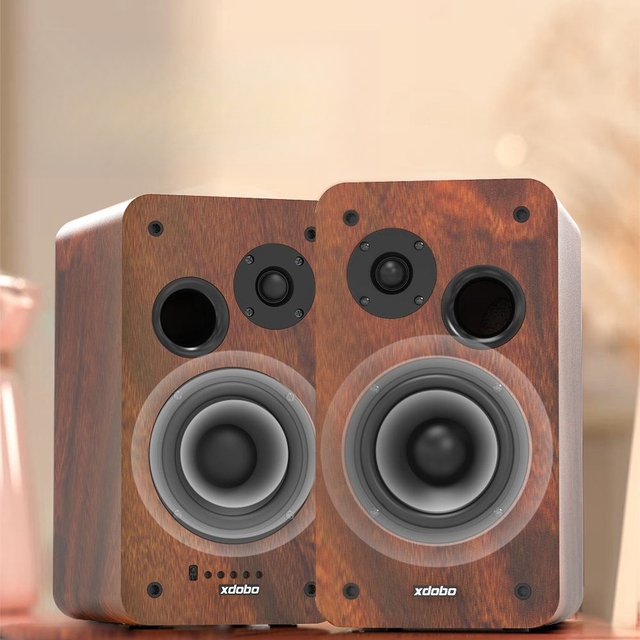 80W Passive Creative 2.0 Theatre Hifi Speaker Bookshelf Home Theater System Loudspeaker Wood Desk Monitor Speakers