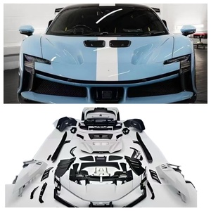 Kit carrosserie en fibre de carbone sèche de haute qualité pour <span class=keywords><strong>Ferrari</strong></span> SF90, amélioration SF90 XX : Pare-chocs, jupes latérales, diffuseur arrière, lèvre avant - Product Image 1