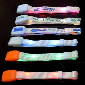 Light Up Flashing Customized Remote Controlled LED Wristbands Radio Controlled Rgb LED Bracelets For Party Supplies