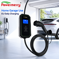 Pengisi Daya EV Portabel Tipe 2 3.5kW Baru 16A 230V AC CE TUV RoHS IP67 Perlindungan Kebocoran 5m Steker Kustom EU Rumah