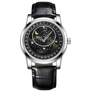 Montres pour hommes élégantes, designs luxueux avec diamants, montres rotatives, lumière nocturne lune et étoiles, montres à quartz - Product Image 3