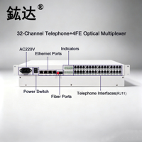 Multiplexeur vocal PCM, terminal optique, 32 canaux téléphoniques + 4 ports Ethernet