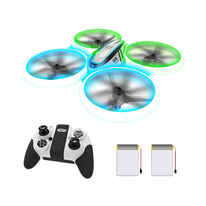 Q9s Mini Drone Độ Cao Giữ Không Đầu Chế Độ Quadcopter Màu Xanh & Màu Xanh Lá Cây <span class=keywords><strong>LED</strong></span> Cánh Quạt Bảo Vệ Đầy Đủ Kid Điều Khiển Từ Xa Đồ Chơi Drone - Product Image 1