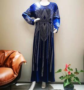 イスラム教徒のガウンサリーパーティーウェアアフリカの女性セットビーズオーガードレス生地インドの女性のための快適なクルティ - Product Image 5