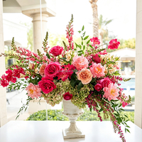 40CM Kunstbloemenbol Bloemstuk Fuchsia Rood Heet Roze Bruiloft Tafel Bloemdecoratie