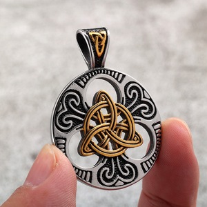 Stainless Steel Pendant <b>Necklace</b> Geometric <b>Celtic</b> Knot Unisex Jewelry Gift Fashion Accessory - Product Image 4