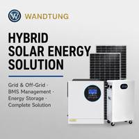 Sistem Tenaga Surya Hibrida Rumah Tangga 50KW Efisiensi Tinggi Paket Lengkap Monokristalin MPPT Inverter Deye 200-300AH Lithium Ion Atap