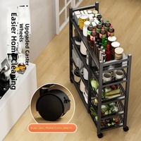 Keuken groentemand trolley keuken opbergrek verrijdbare rolwagen voor fruit magnetron keuken organizer