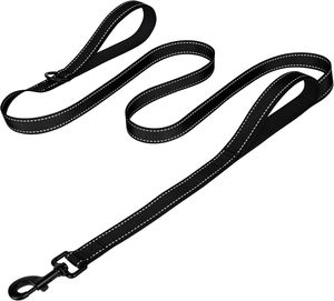 Laisse pour chien robuste avec amortisseur et 2 poignées, laisse anti-traction absorbant les chocs avec ceinture de sécurité pour la voiture, idéale pour l'entraînement - Product Image 1