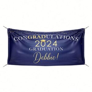 Bandera de Vinilo Personalizada de Felicitación a la Clase de 2025, Colores Escolares, PVC, Regalos de Graduación, Recuerdos de Fiesta - Product Image 1