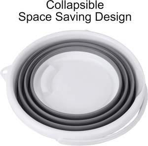 Seau pliable en silicone de 10 L et 15 L, seau à laver pliable, pêche en plein air, camping, plage, seau à eau pliable en plastique de 10 litres - Product Image 3