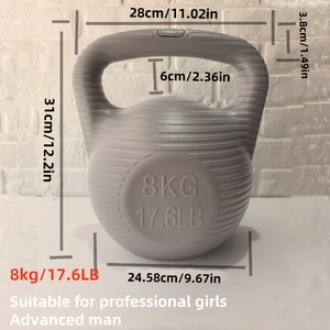 Kettlebell da 8 kg in PE Riempibile con Acqua, Peso Regolabile Portatile per Allenamento di Forza, Fitness <span class=keywords><strong>e</strong></span> Palestra Domestica - Product Image 4