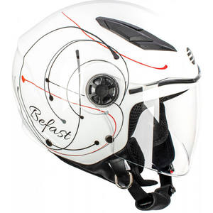 Casco de jet infantil Befast Flipper III Blanco Rojo Negro M - Product Image 3