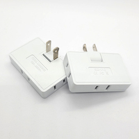 Adaptateur secteur mural plat ultra-mince à 3 voies avec prise polarisée, rallonge de prise secteur à 2 broches pivotante, prise d'extension intérieure, prise d'extension américaine