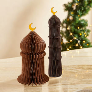 زينة عيد مبارك للمنزل من مصنع Nicro بسعر الجملة وقابلة للتخصيص، هدايا إسلامية على شكل قلعة، ديكورات رمضانية ثلاثية الأبعاد للمسلمين من الورق على شكل خلية نحل - Product Image 3