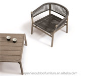 Mobilier d'extérieur en osier, chaise de loisirs, cadre en Aluminium, couleur bois, piscine, plage, bistrot français, chaises en rotin
