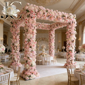 Décor <span class=keywords><strong>de</strong></span> mariage géant réaliste fait main <span class=keywords><strong>de</strong></span> haute qualité, nouveau design, toile <span class=keywords><strong>de</strong></span> fond <span class=keywords><strong>florale</strong></span> carrée en roses <span class=keywords><strong>de</strong></span> soie pour mariages en extérieur - Product Image 1