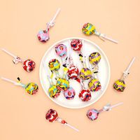 Prix le plus bas 120pcs Assortiment de sucettes Bonbons durs fruités Certifié casher Collations emballées en baril Sucette