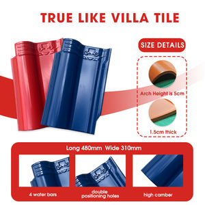 Tuiles en céramique carrées plates mates foncées pour toiture de villa, résistantes au feu, au vent et à l'eau - Product Image 2