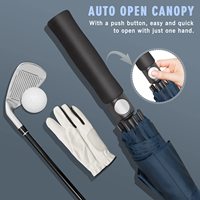 Kustom dicetak 62 "68" ukuran besar mewah semi-otomatis 8 rusuk payung Golf lurus desain klasik sutra tahan angin EVA dewasa