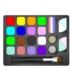 Kostenloser Versand Hot Sale Creme Gesichts farbe Profession elle Halloween Make-up Glow In Dark Gesichts farbe für Kinder Gesichts bemalung Palette Kit