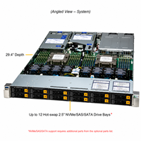 Serveur en rack d'entreprise Supermicro AS-1125HS-TNR 1U AMD EPYC 9004 DDR5 NVMe PCIe 5.0 pour centre de données cloud