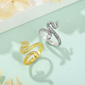 Offre Spéciale bijoux de mode en argent sterling 925 plaqué or 18 carats ouvert taille réglable conception de serpent bagues pour femmes ou hommes - Product Image 3