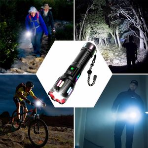 Linterna Táctica LED Recargable USB de 30W, 1000m de Alcance, Impermeable, 600 Lúmenes, con Cuerpo de Aleación de Aluminio, Portátil y con Zoom - Product Image 4