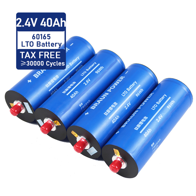 ULi 2.4V 40Ah LTO66160K 66160F 66160H 30000 Cycle Grade a 66160 40Ah LTO Battery Cell Lithium Titanate Battery for Solar