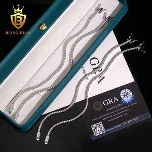 Hot Sale Pass <strong>Diamond</strong> <strong>Tester</strong> 2mm Iced Out Luxury <strong>Moissanite</strong> <strong>Diamond</strong> Tennis Chain S925 <strong>Moissanite</strong> Chain Necklace&amp;Bracelet GRA - Product Image 4