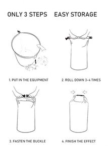 กระเป๋าแห้งพับได้พกพาสะดวก ขนาด 2L 5L 10L 20L 40L กันน้ำ สำหรับเดินทางไปชายหาด ล่องแก่ง เก็บของแห้ง  พร้อมโลโก้พิมพ์ - Product Image 3