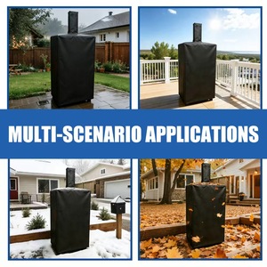 Funda para Parrilla de Barbacoa de Exterior de Alta Resistencia, Tamaño Personalizado OEM de Fábrica, para Horno de Pizza a Leña con Chimenea y Ruedas - Product Image 6