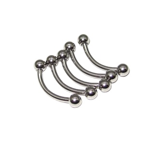 Joyas para Piercing Corporal de Acero Quirúrgico 316L, Calibre 16, Chapado en Oro para Niños, Piercing de Ceja Tipo Banana con Bola - Product Image 1