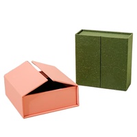 Boîte cadeau en carton imperméable à double ouverture avec fermeture magnétique, personnalisée, de luxe, avec doublure en éponge, impression de logo pour bijoux