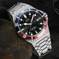 Montre automatique de luxe pour homme, mouvement mécanique domestique, étanche, en acier inoxydable, montre de plongée, personnalisable