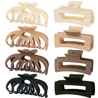 Vente en gros, nouvelle collection, lot de 8 pinces à cheveux tendance, grandes pinces à cheveux pour femmes, pinces à cheveux en plastique mat, pinces à cheveux de type requin pour cheveux épais, personnalisables