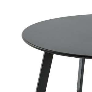 Mesa de centro redonda moderna de madera para exteriores, mesa de bistró para patio – Negra al mejor precio al por mayor - Product Image 3